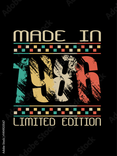 Made in 1986 Limited Edition Authentic Retro Graphic