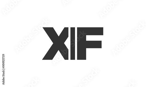 XIF logo design template with strong and modern bold text. Initial based vector logotype featuring simple and minimal typography. Trendy company identity.