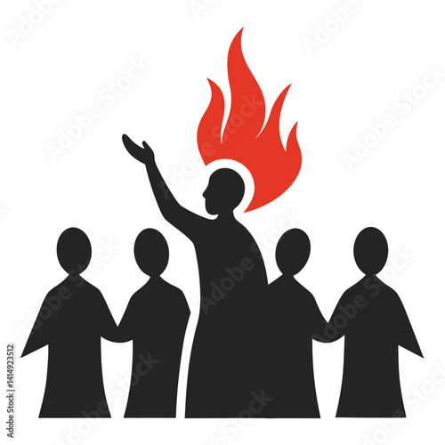 disciples-gathered-silhouette-icon-receiving-tongues