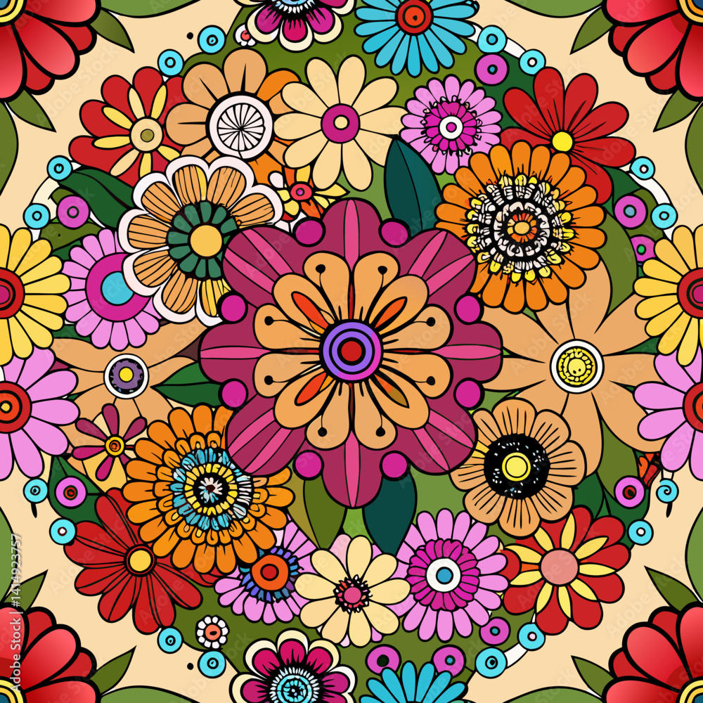 Fototapeta premium Seamless Vector of Flowers