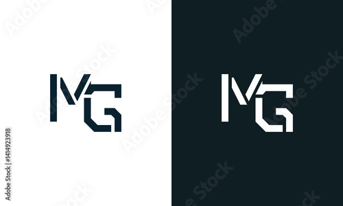 Creative minimal abstract letter MG logo.