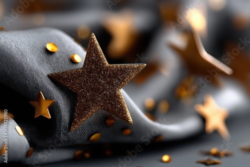 Obraz na płótnie Glittery star-themed background material with sparkling accents for creative projects and festive events w salonie