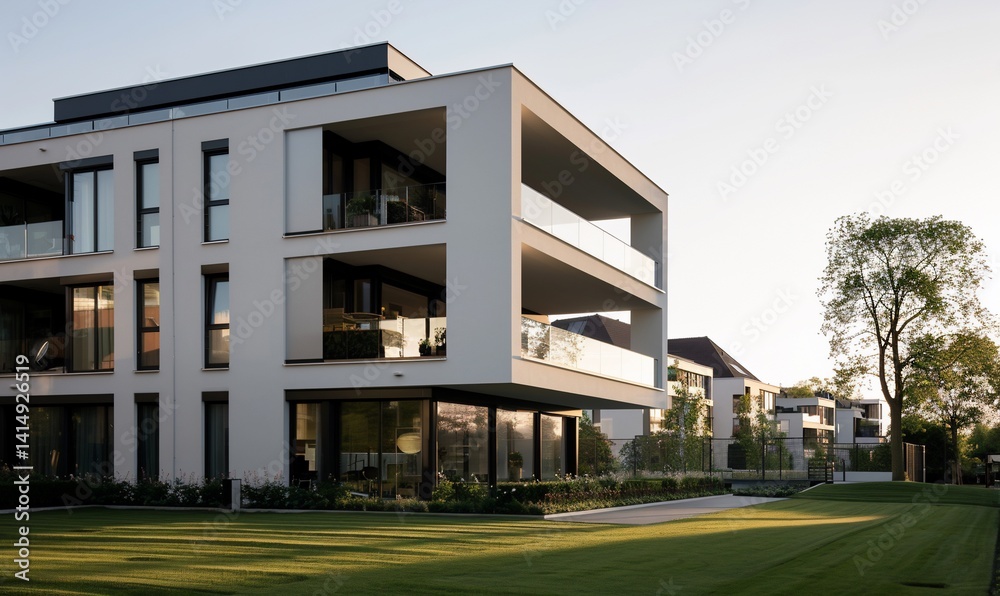 Modern apartment building complex with contemporary architecture Modern apartment building complex with contemporary architecture