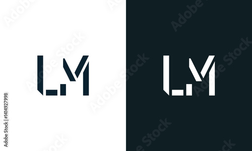 Creative minimal abstract letter LM logo.
