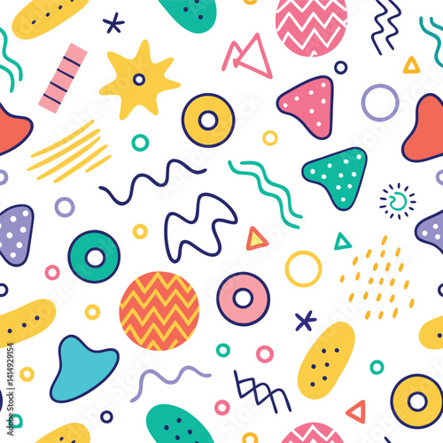 Abstract colorful pattern with playful shapes