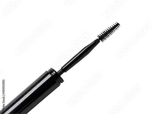 Isolated Image Showcasing Eyeliner Gel with an Angled Brush for Precise Application, Ideal for Beauty Products and Makeup Tutorials and Demonstrations