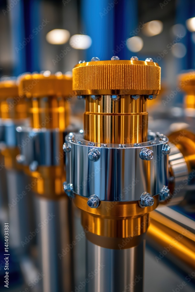 Stainless steel piping system showcased in advanced industrial workshop