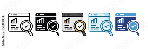 Analytics Dashboard Icon Set Multiple Style Collection