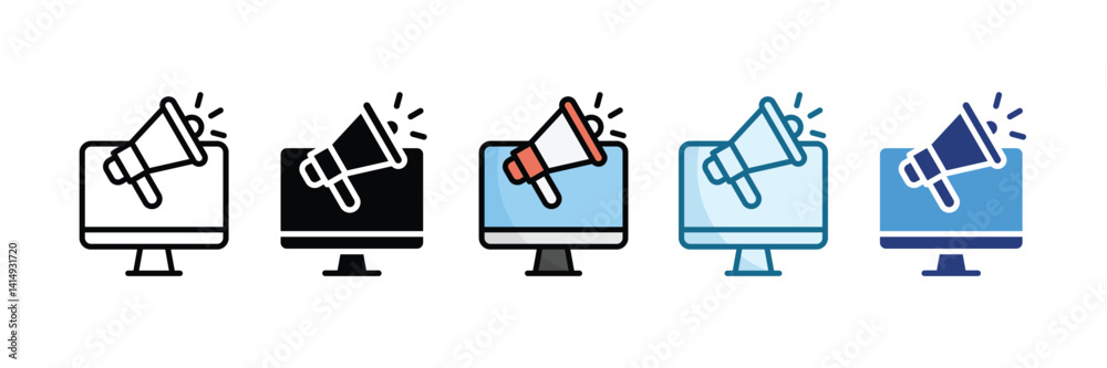 Online Ads Icon Set Multiple Style Collection Online Ads Icon Set Multiple Style Collection