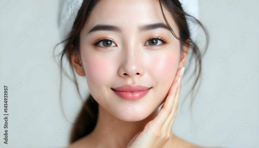 Portrait young Asian beautiful woman make up style and healthy and perfect skin isolated on white background Portrait young Asian beautiful woman make up style and healthy and perfect skin isolated on white background