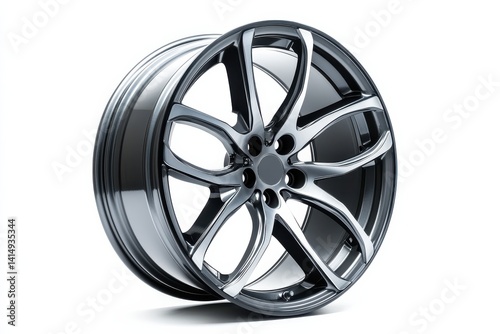 Sleek alloy wheel with an intricate design and polished finish, ideal for car lovers