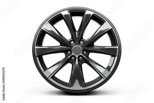 Sleek and modern alloy wheel design showcasing intricate spoke pattern in polished finish