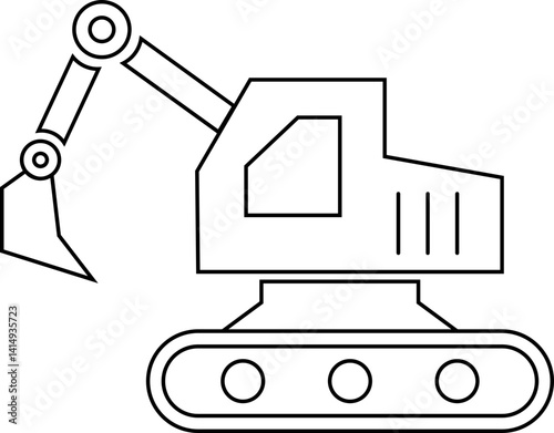Excavator icon. Logo vector isolated on transparent background. Heavy machinery, construction Industry equipment symbol for construction company. Creative excavator template.