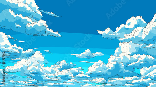 壮大な青空のベクターイラスト