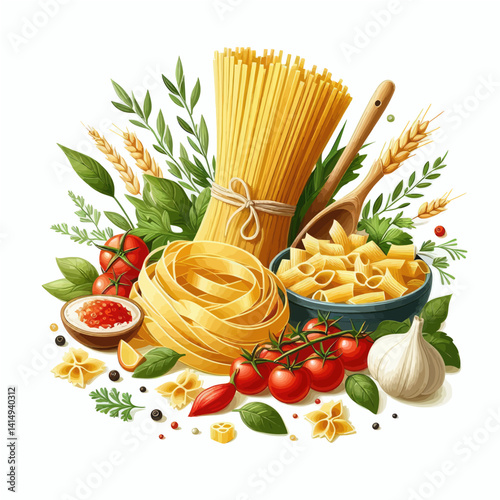 Abstract and artistic vector file of spaghetti (2)