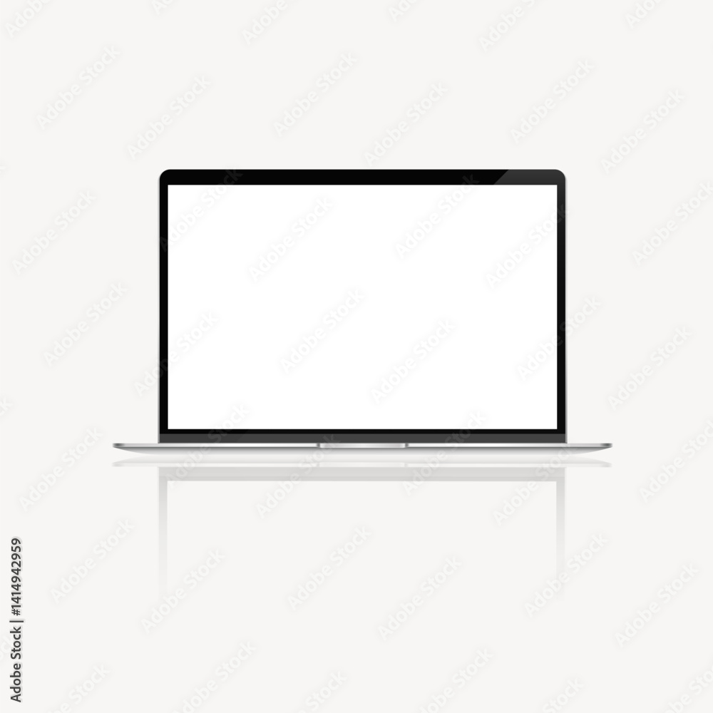 Naklejka premium Blank laptop screen, digital device vector