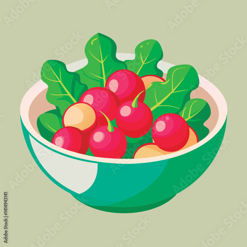 Colorful radish salad in a bowl.