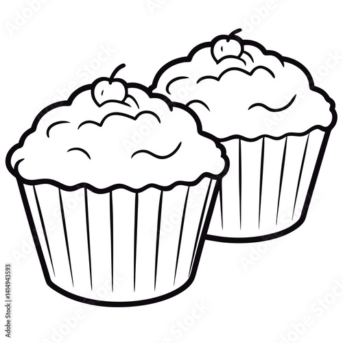 Two adorable cupcakes are shown.