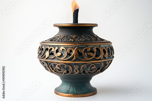 Wallpaper Mural A beautifully crafted oil lamp with intricate designs and a gentle flame illuminating the room Torontodigital.ca