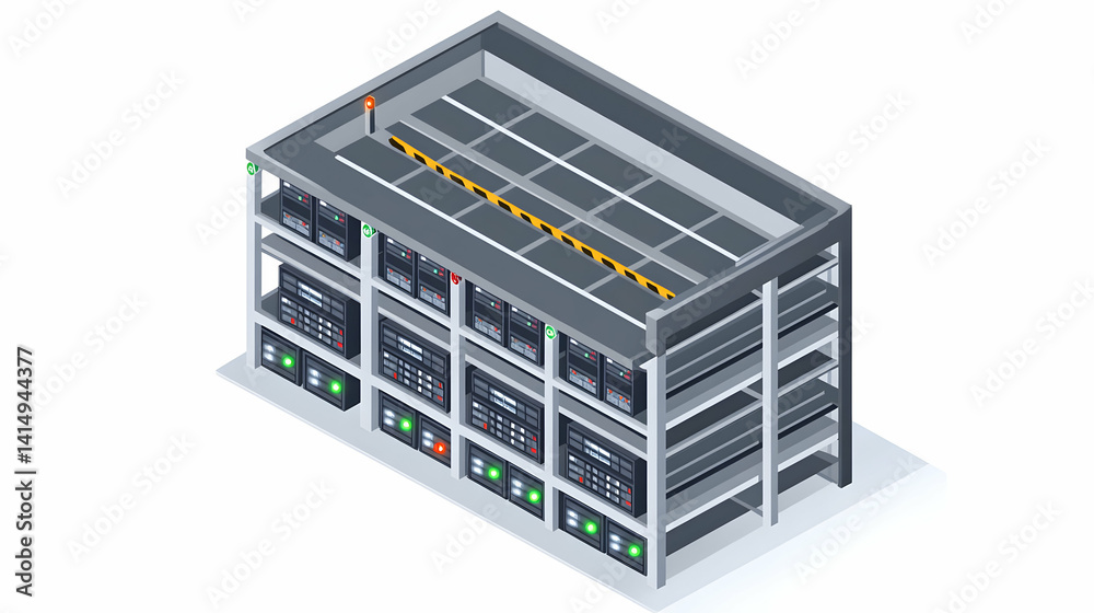 Isometric Smart Parking Garage Design Isometric Smart Parking Garage Design
