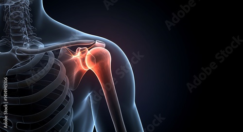 3D Illustration Human Shoulder Joint Pain Anatomy Medical Healthcare Concept