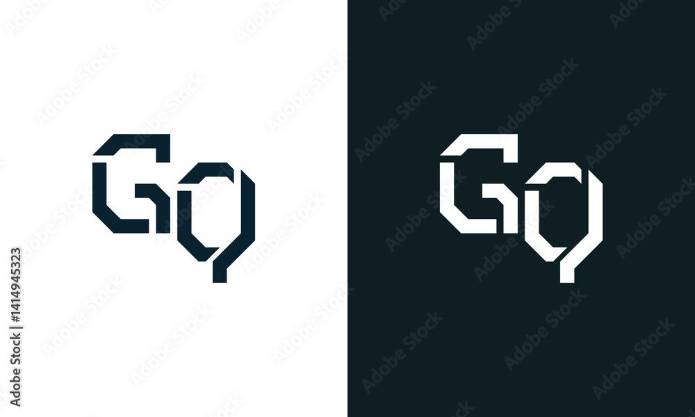 Creative minimal abstract letter GQ logo. Creative minimal abstract letter GQ logo.
