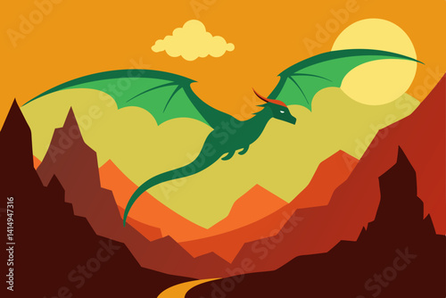 vector illustration of a mountain landscape