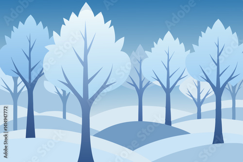 winter landscape with snow