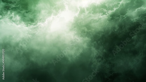 Ethereal Green Lightning Cloudscape Background Texture  Fantasy Sky  Stormy Weather  Abstract Design