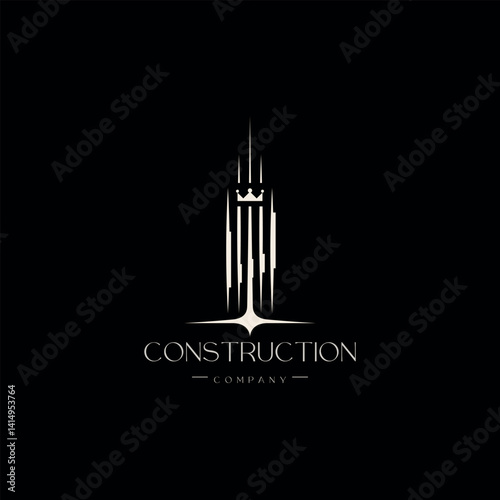 A linear, modern and original building logo. Vector.