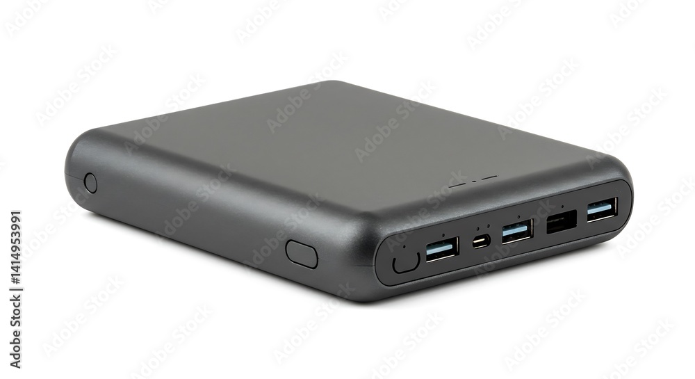 Portable mobile phone charger (power bank) isolated on white background Portable mobile phone charger (power bank) isolated on white background