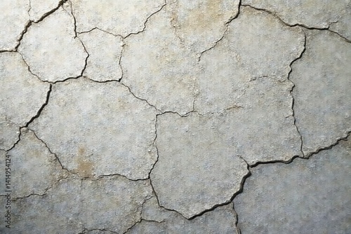 Cracked earth surface texture A detailed high-resolution image showcasing a complex network of fissures in a dry, arid land