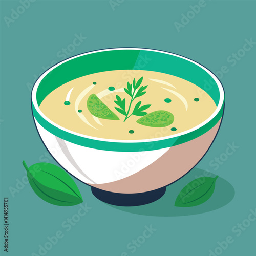 Creamy soup with fresh herbs.