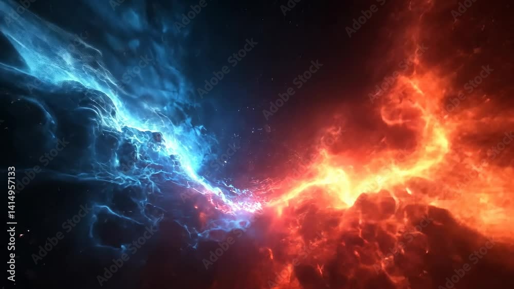 Cosmic Fire and Ice: A Digital Painting of Celestial Entities Cosmic Fire and Ice: A Digital Painting of Celestial Entities