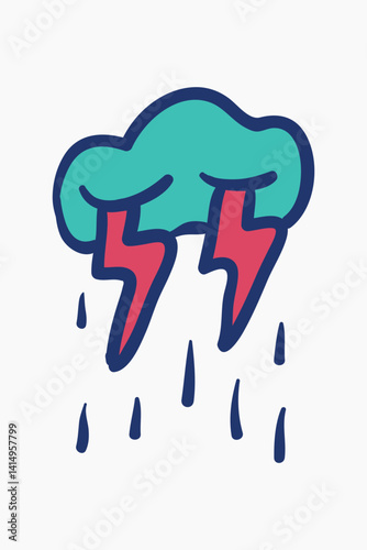 Cute rain cloud background, weather element vector