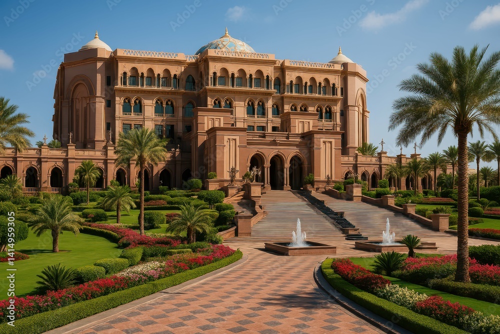 Obraz premium Luxurious Palace with Stunning Architecture and Lush Gardens