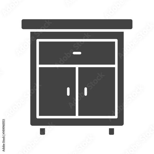 Cabinet Drawer icon vector image. Suitable for mobile apps, web apps and print media.