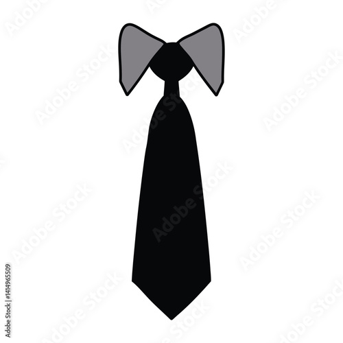 necktie black graphic icon of a classic with a visible knot and collar detail.
