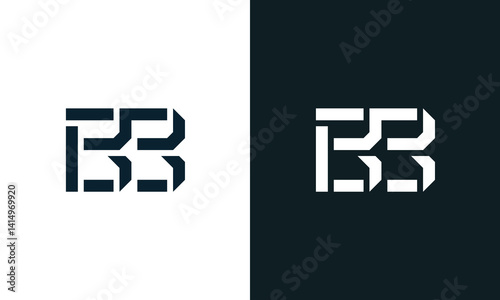Creative minimal abstract letter BB logo.