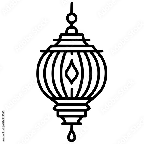 Silhouette of Waisak celebration lantern decoration