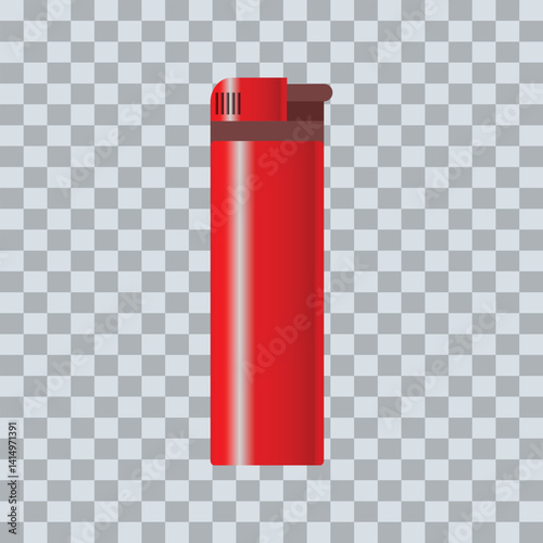 3d isolated fire plastic lighter for cigarette and smoking vector png design