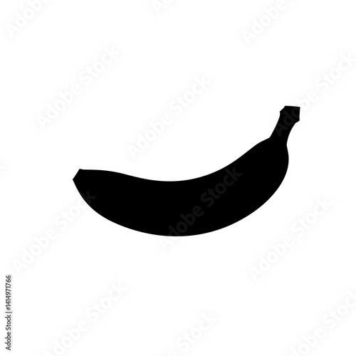 Banana silhouette icon in curved shape
