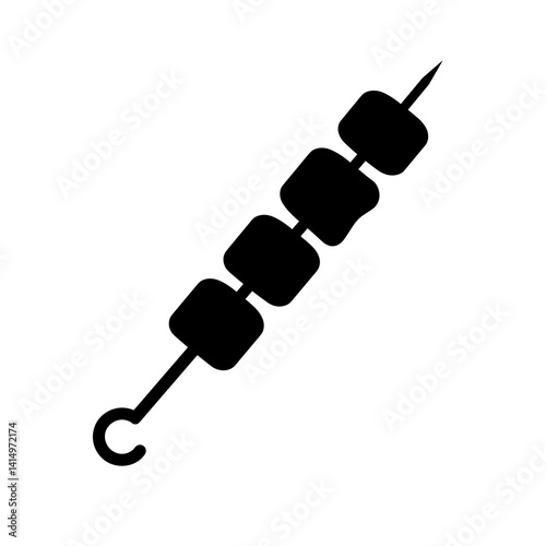 Skewer icon in black silhouette style
