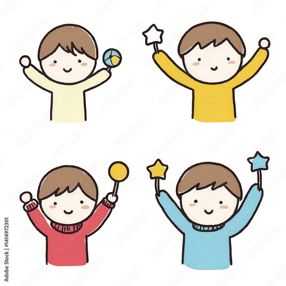 Cheerful children celebrating with colorful props, illustrating joy and creativity in a playful setting, perfect for educational and promotional materials. Cheerful children celebrating with colorful props, illustrating joy and creativity in a playful setting, perfect for educational and promotional materials.