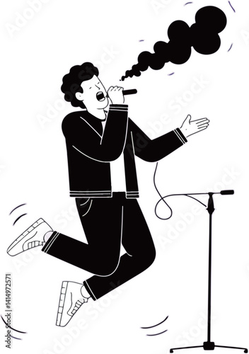 Energetic Singer Mid-Performance