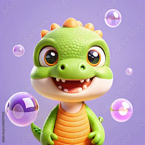 Cute Dinosaur Vector Children Character