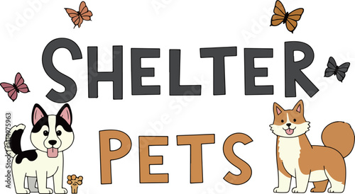 Shelter Pets Illustration