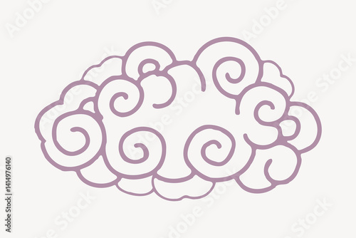 Purple oriental cloud, Chinese weather graphic vector
