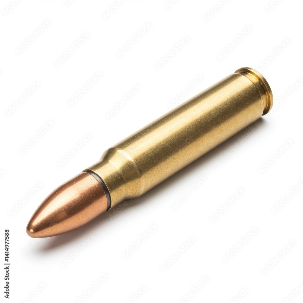 A cartridge for a submachine gun isolated on a white A cartridge for a submachine gun isolated on a white