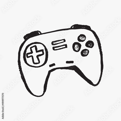 Gaming gear doodle illustration vector